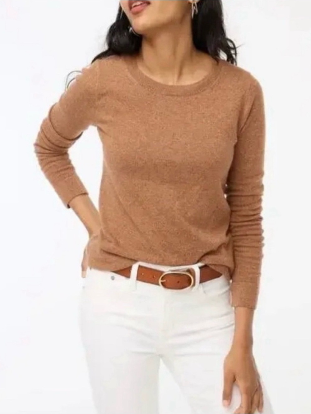 J. Crew 100% Merino Wool Slim Crewneck Sweater - Warm Camel XS